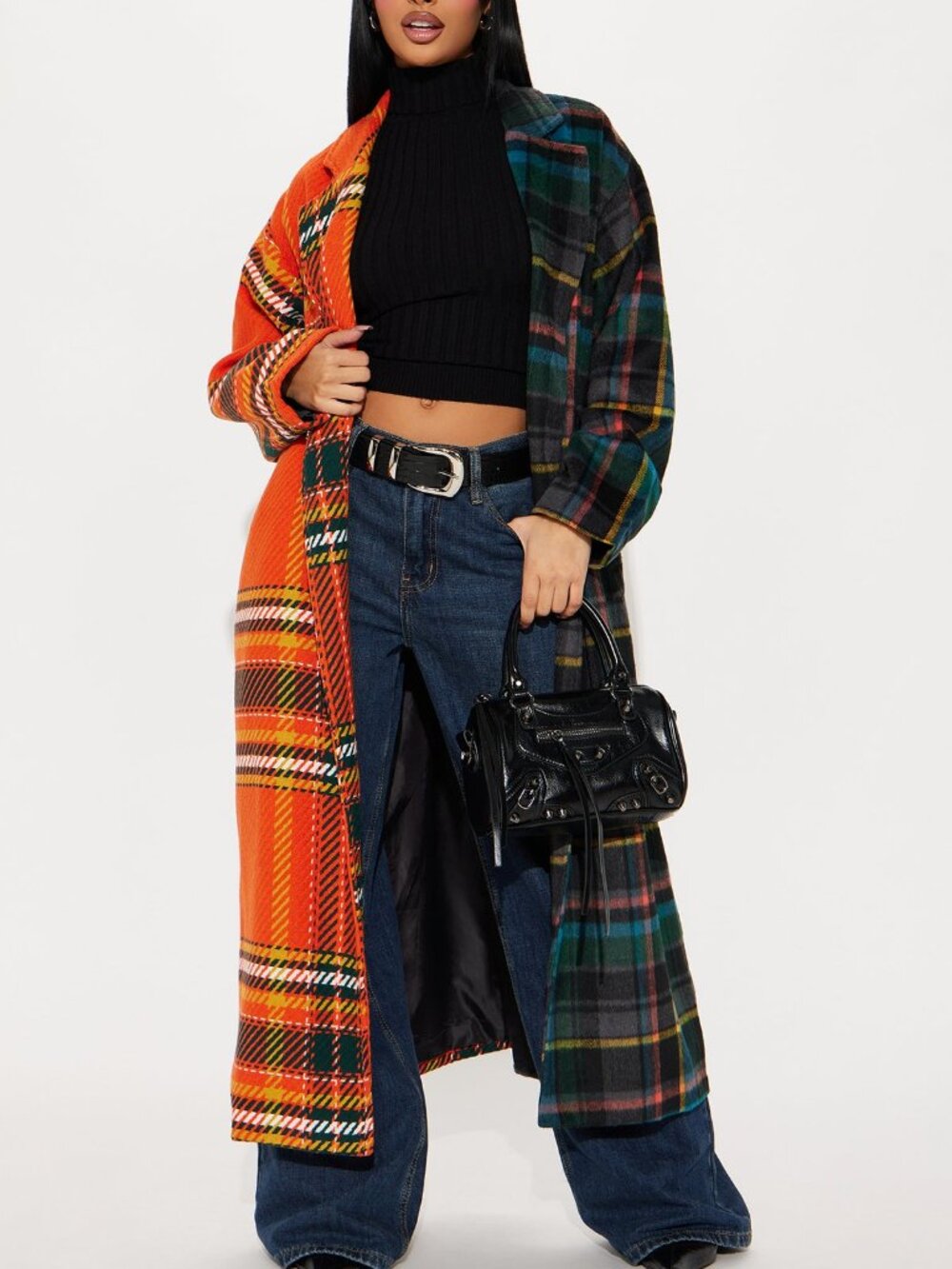 Plaid Trench